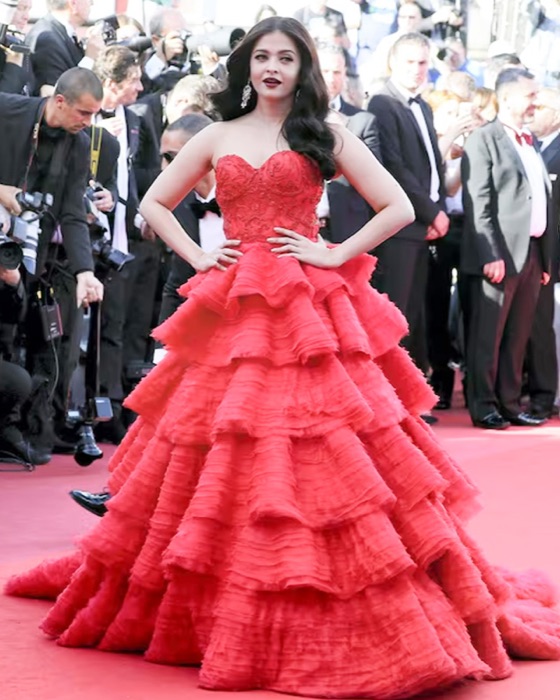 Aishwarya Rai wearing Cherry Red
