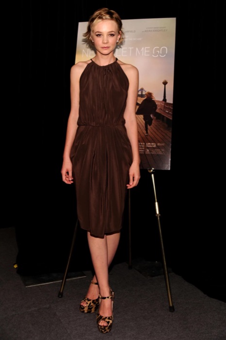 Carey Mulligan in Dark Burgundy