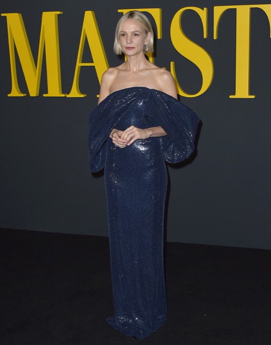Carey Mulligan wearing Stormy Navy