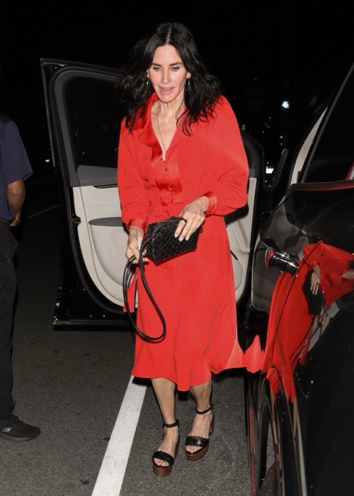 Courteney Cox wearing Hot Red
