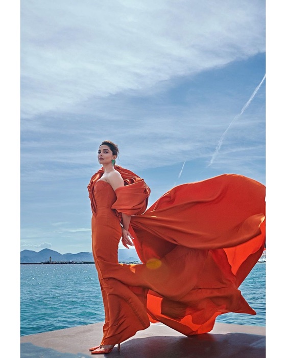 Deepika Padukone wearing Burnt Orange