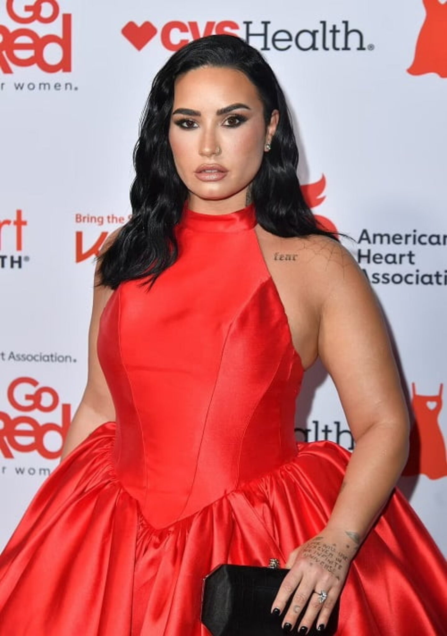 Demi Lovato wearing Cherry Red