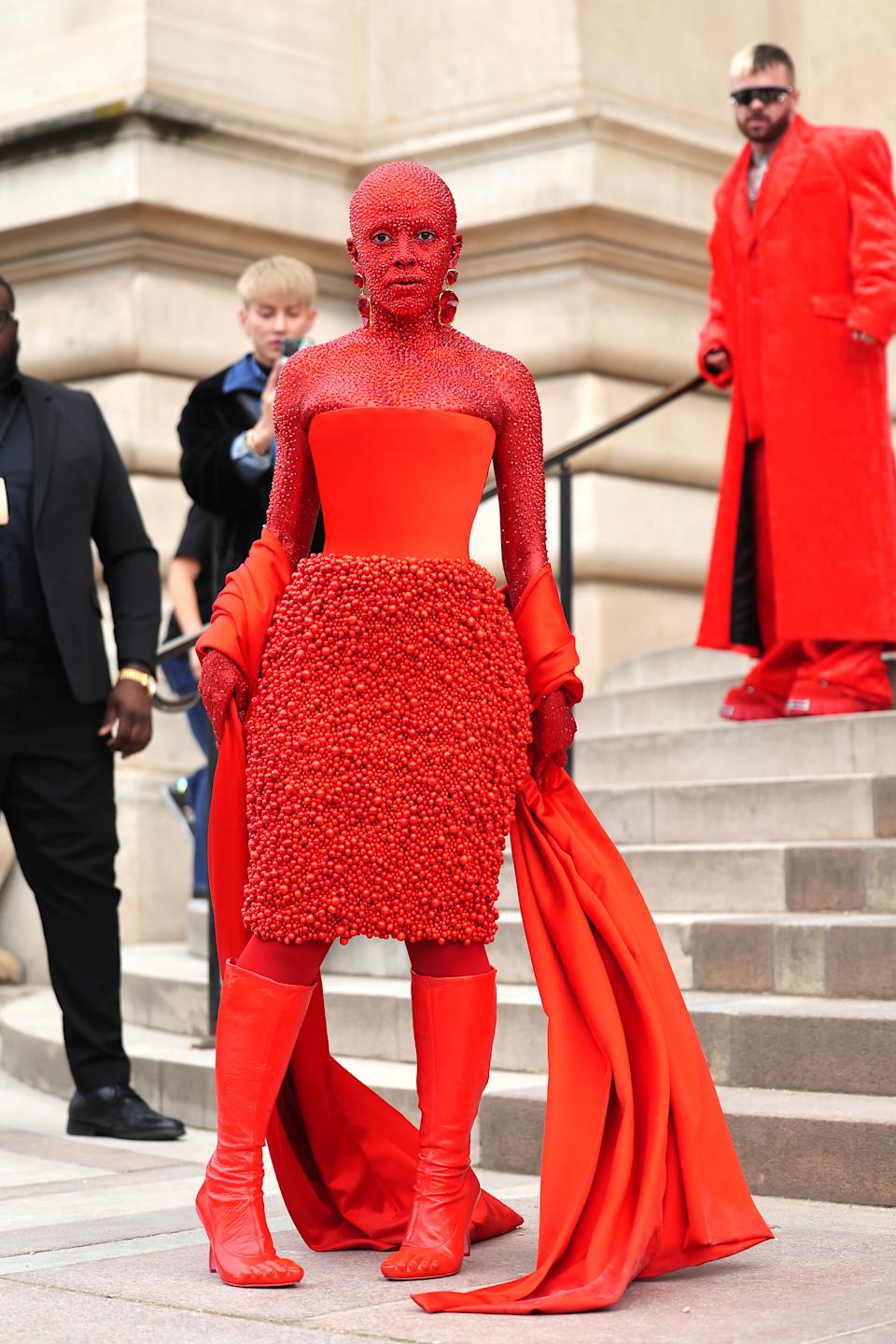 Doja Cat wearing Brick Red
