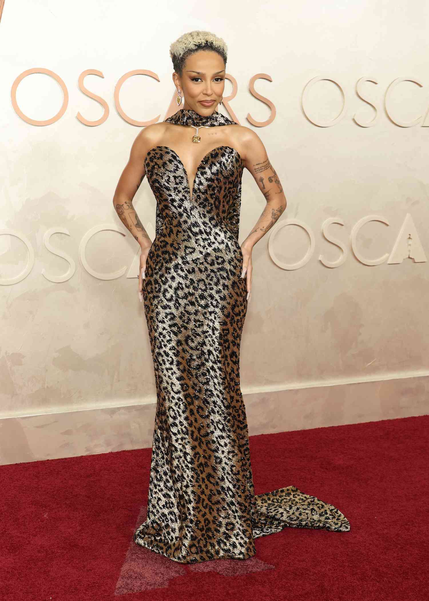 Doja Cat wearing Leopard Bronze