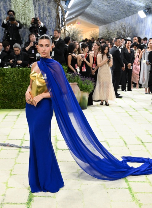 Hailey Bieber in Baby Blue