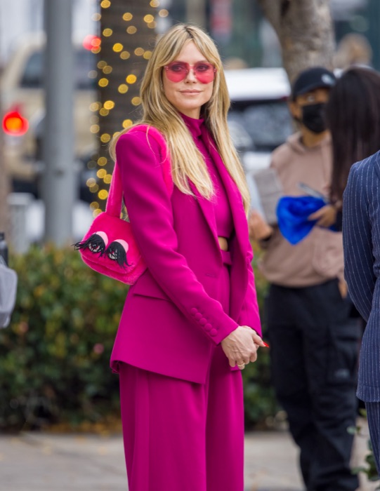 Heidi Klum in Cool Baby Pink
