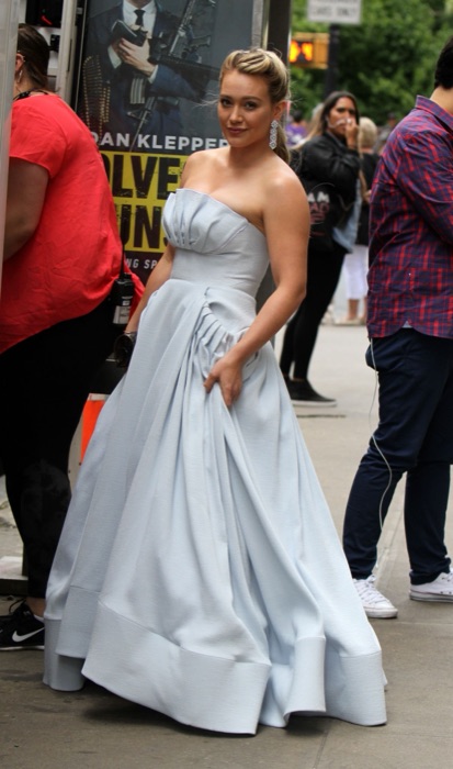 Hilary Duff wearing Powder Sky