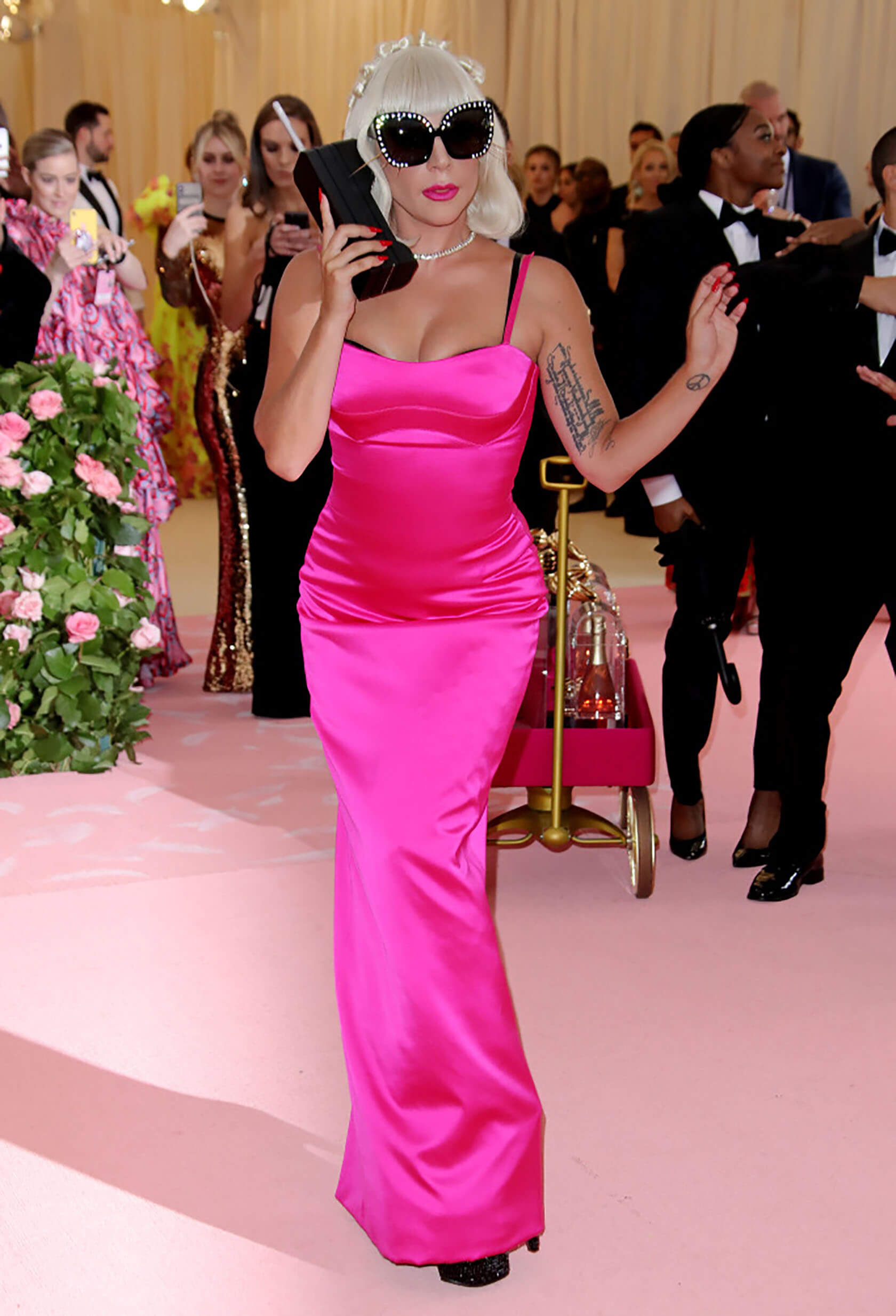 Lady Gaga wearing Hot Pink