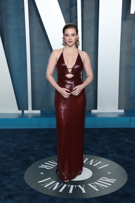 Lili Reinhart in Dark Burgundy