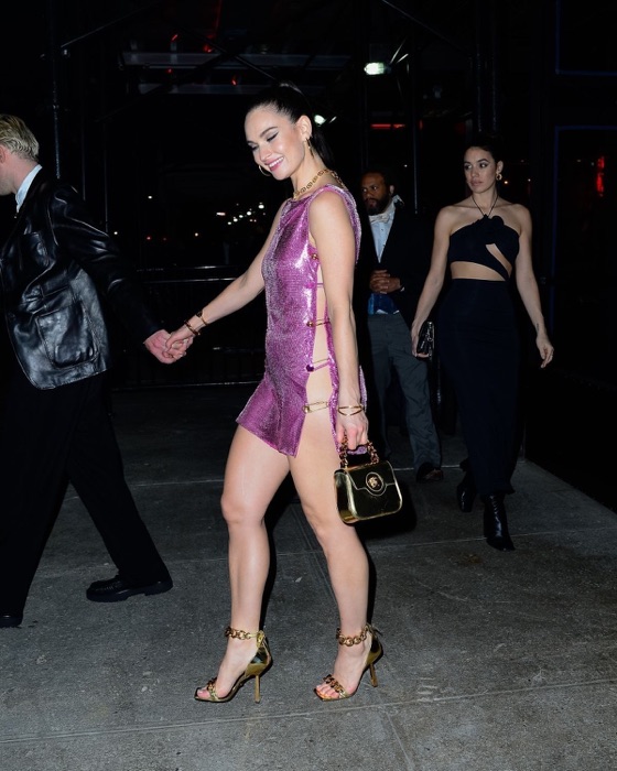 Lily James in Hot Pink