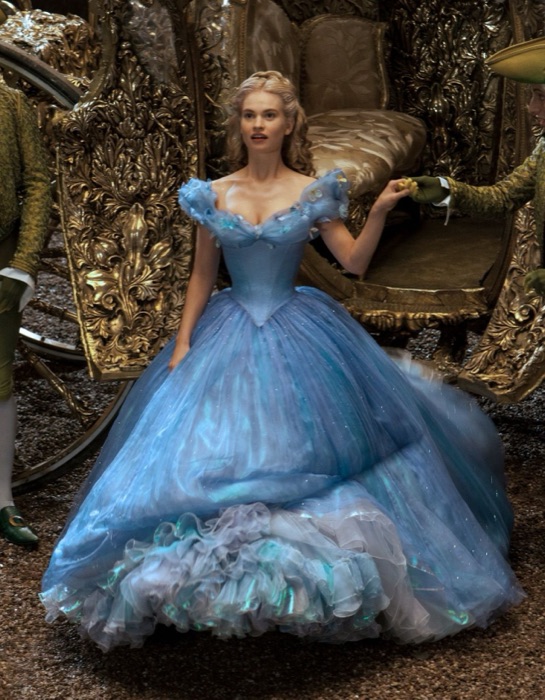 Lily James in Royal Blue