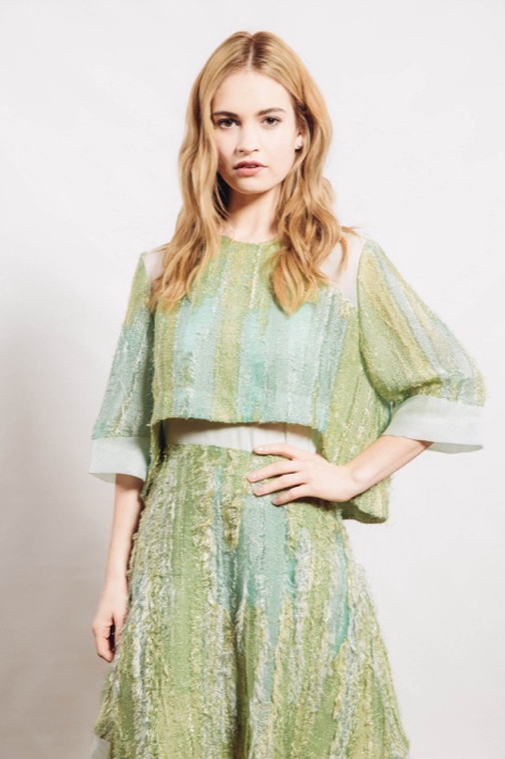 Lily James wearing Sage