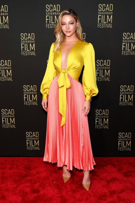 Madelyn Cline wearing Golden Yellow