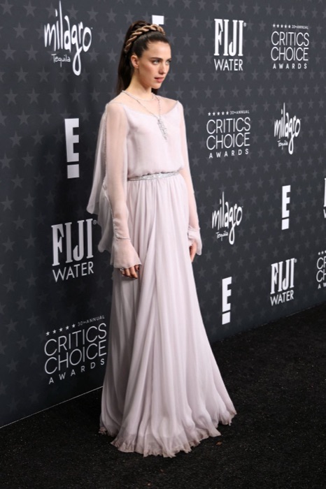 Margaret Qualley wearing Lilac Mist
