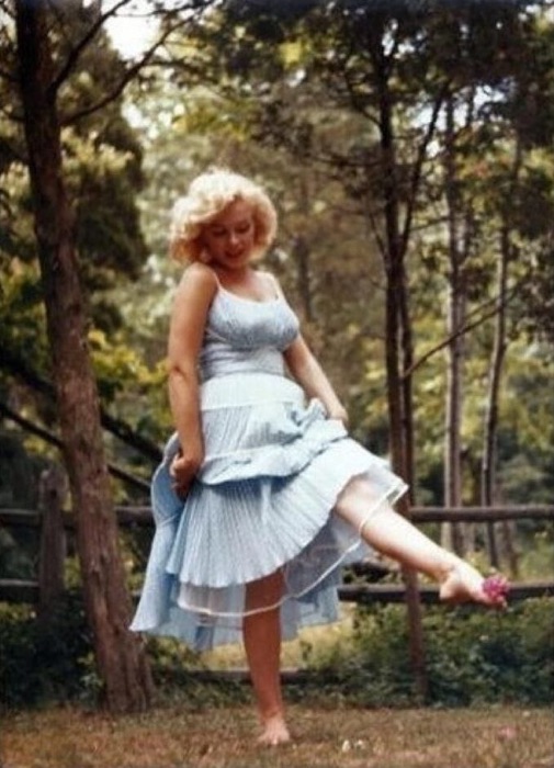 Marilyn Monroe wearing Powder Blue
