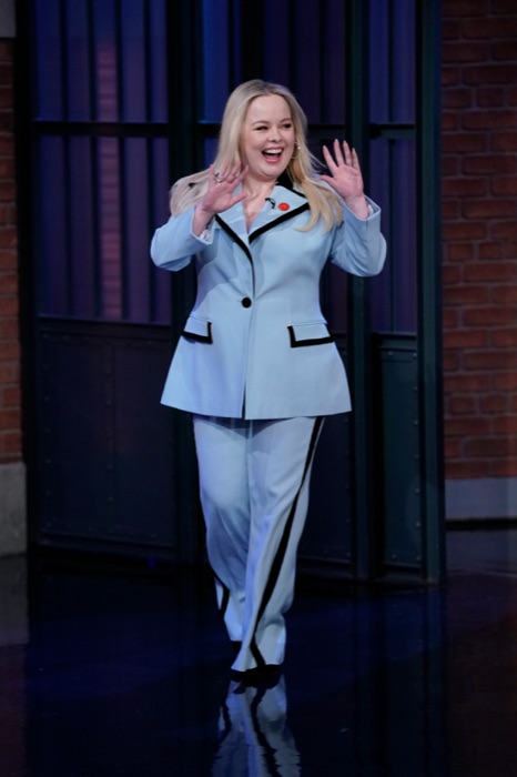 Nicola Coughlan wearing Powder Blue