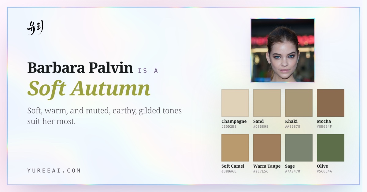 Barbara Palvin is a Soft Autumn, with her best colors