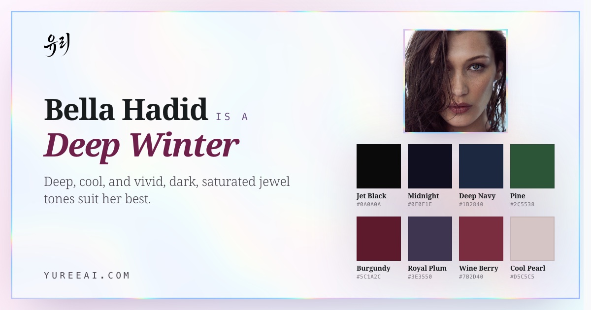 Bella Hadid is a Deep Winter, with her best colors