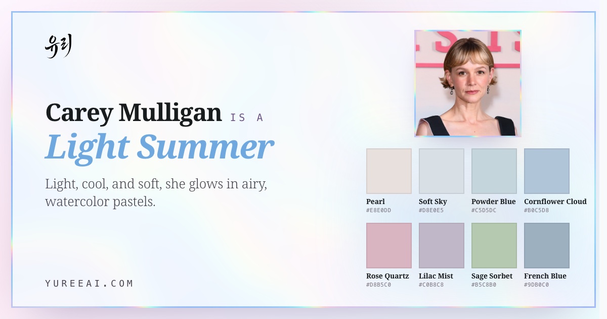Carey Mulligan is a Light Summer, with her best colors