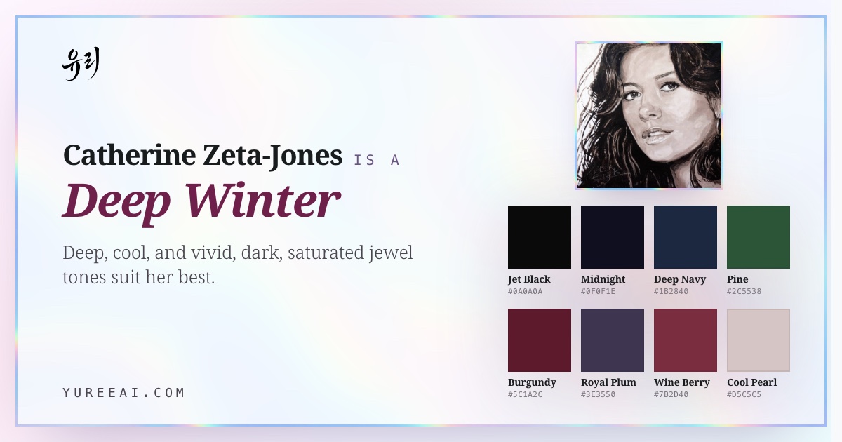 Catherine Zeta-Jones is a Deep Winter, with her best colors
