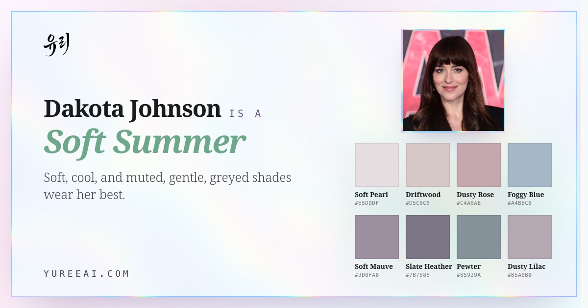 Dakota Johnson is a Soft Summer, with her best colors