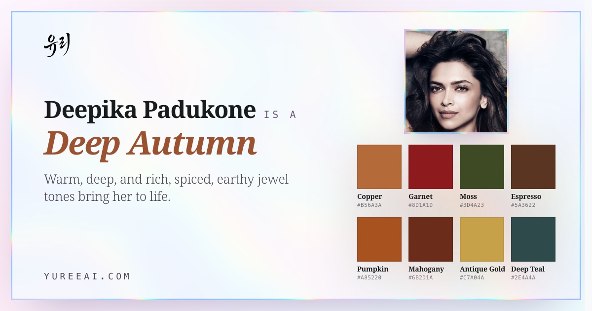 Deepika Padukone is a Deep Autumn, with her best colors