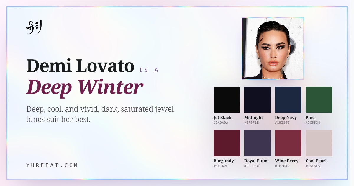 Demi Lovato is a Deep Winter, with her best colors