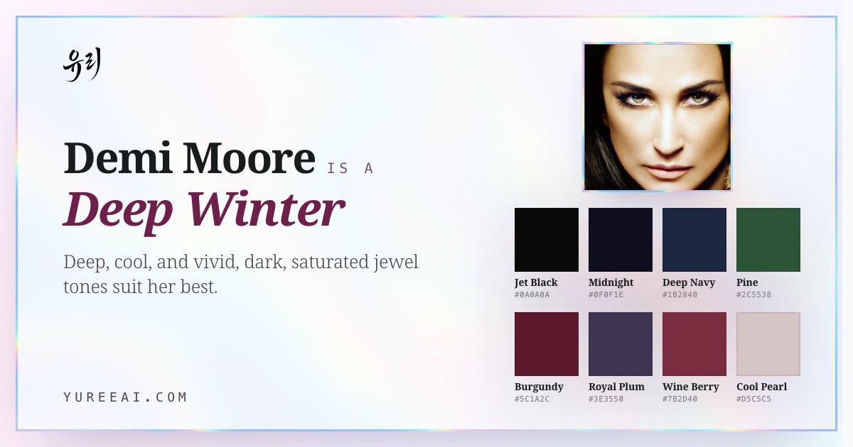 Demi Moore is a Deep Winter, with her best colors