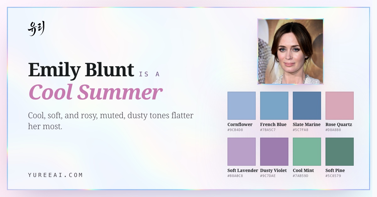 Emily Blunt is a Cool Summer, with her best colors