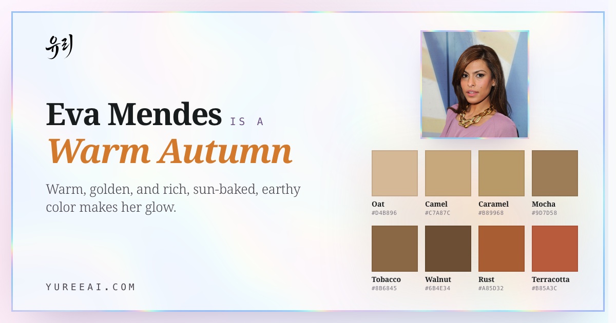 Eva Mendes is a Warm Autumn, with her best colors