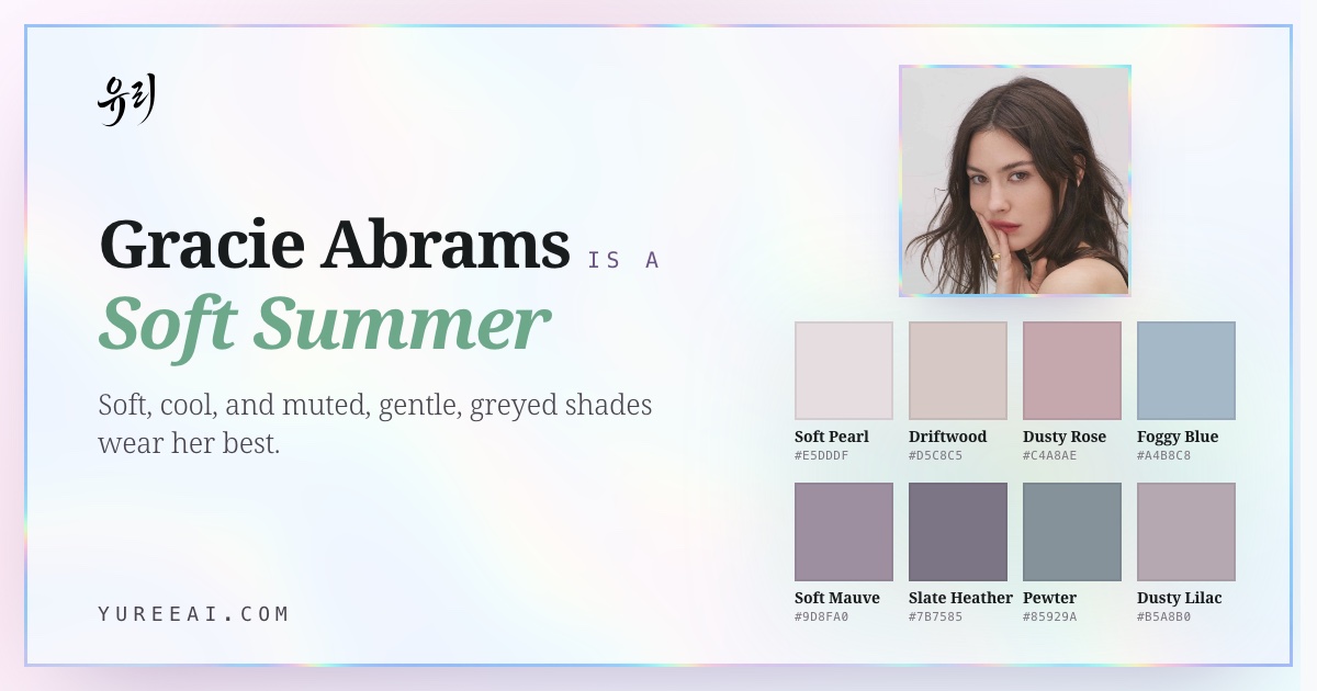 Gracie Abrams is a Soft Summer, with her best colors