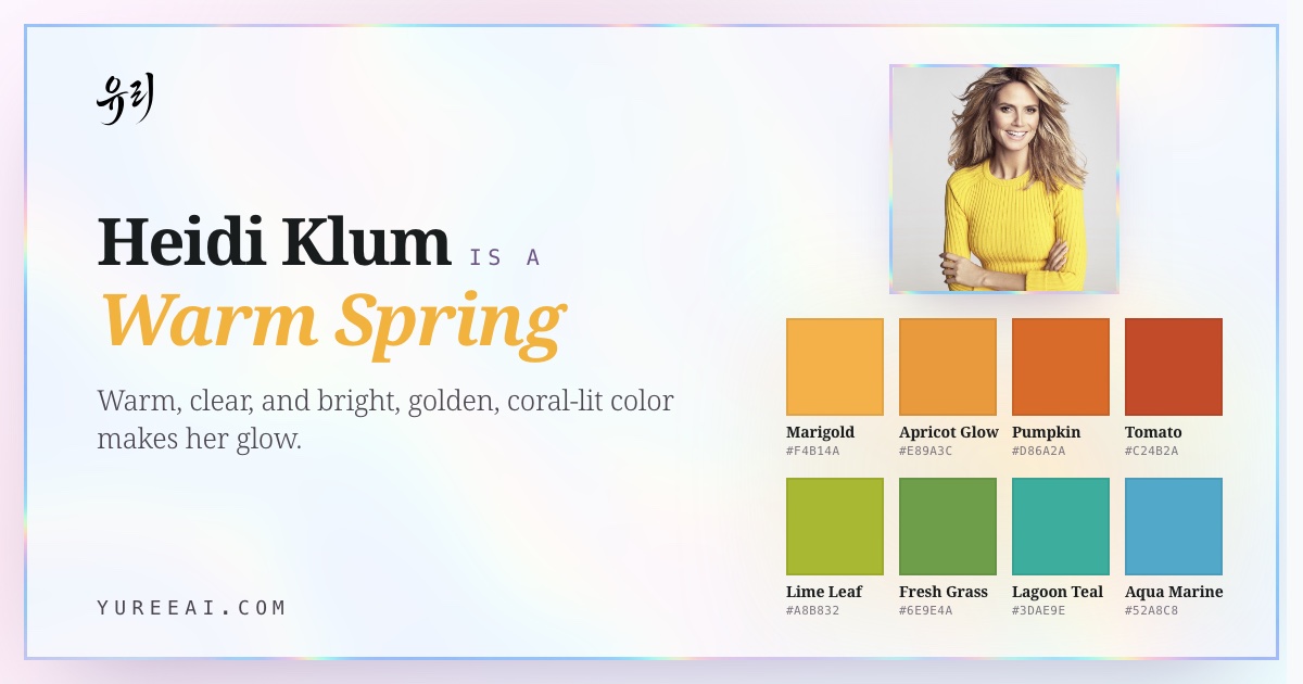 Heidi Klum is a Warm Spring, with her best colors