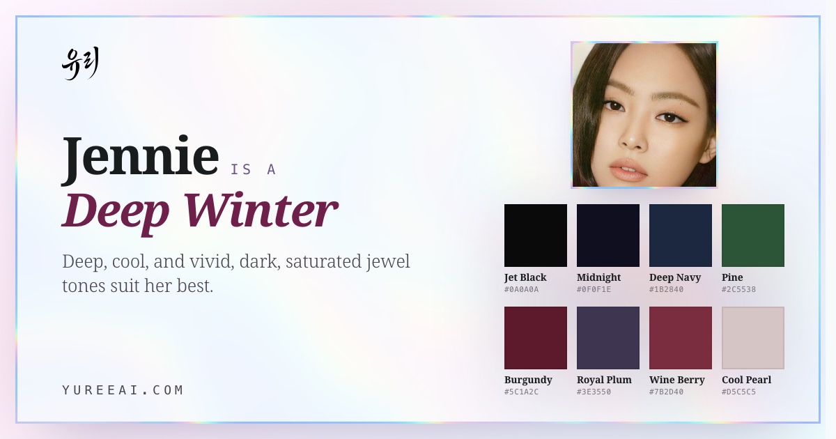 Jennie is a Deep Winter, with her best colors