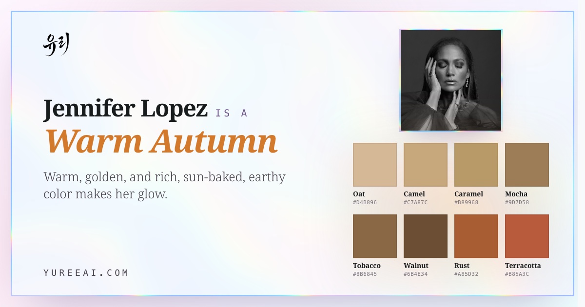 Jennifer Lopez is a Warm Autumn, with her best colors
