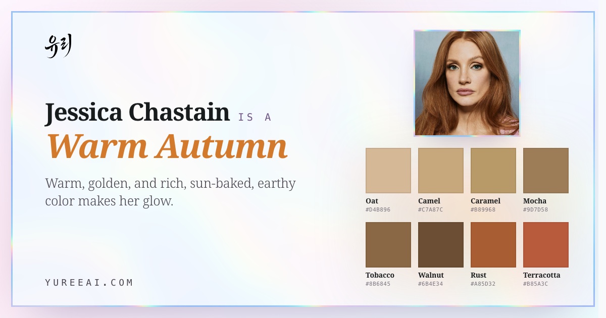 Jessica Chastain is a Warm Autumn, with her best colors
