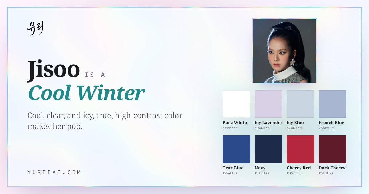Jisoo is a Cool Winter, with her best colors