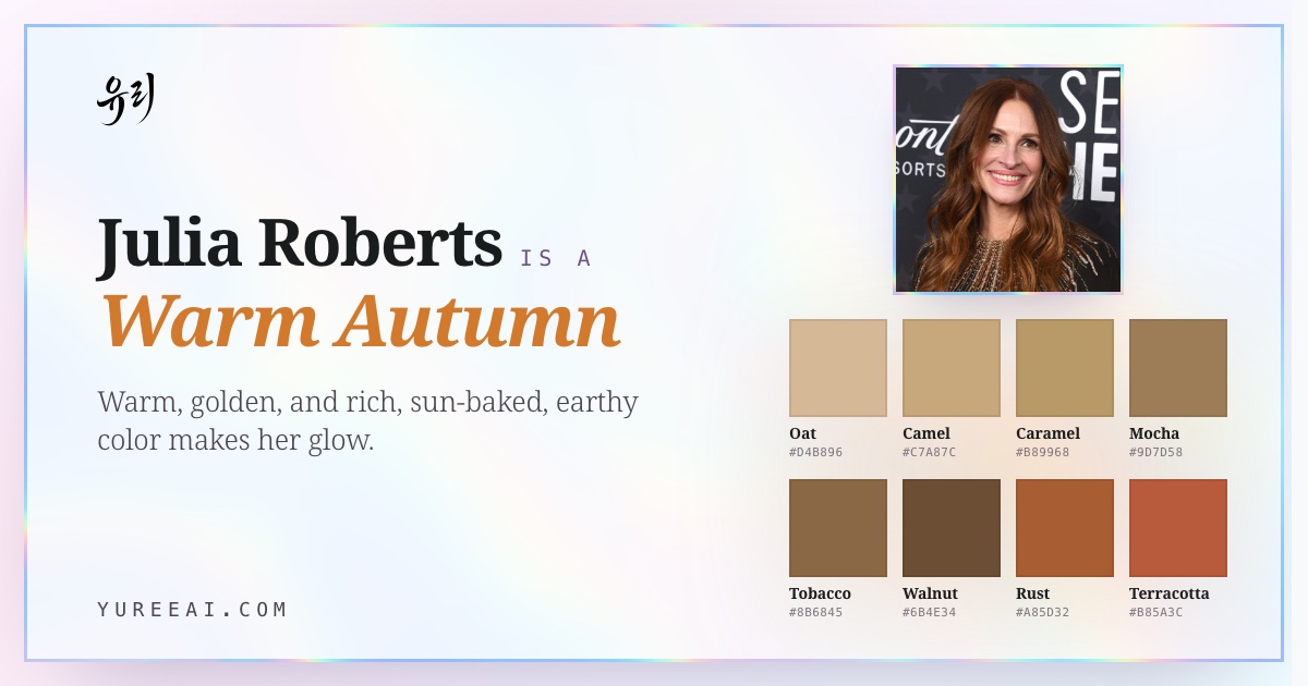Julia Roberts is a Warm Autumn, with her best colors