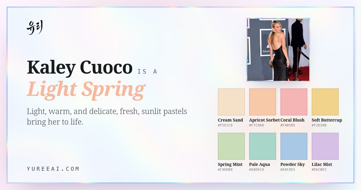 Kaley Cuoco is a Light Spring, with her best colors