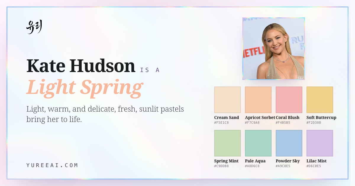 Kate Hudson is a Light Spring, with her best colors