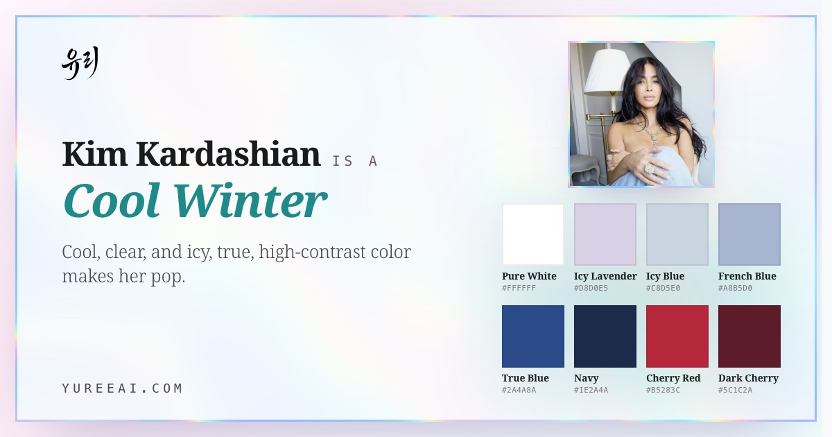 Kim Kardashian is a Cool Winter, with her best colors