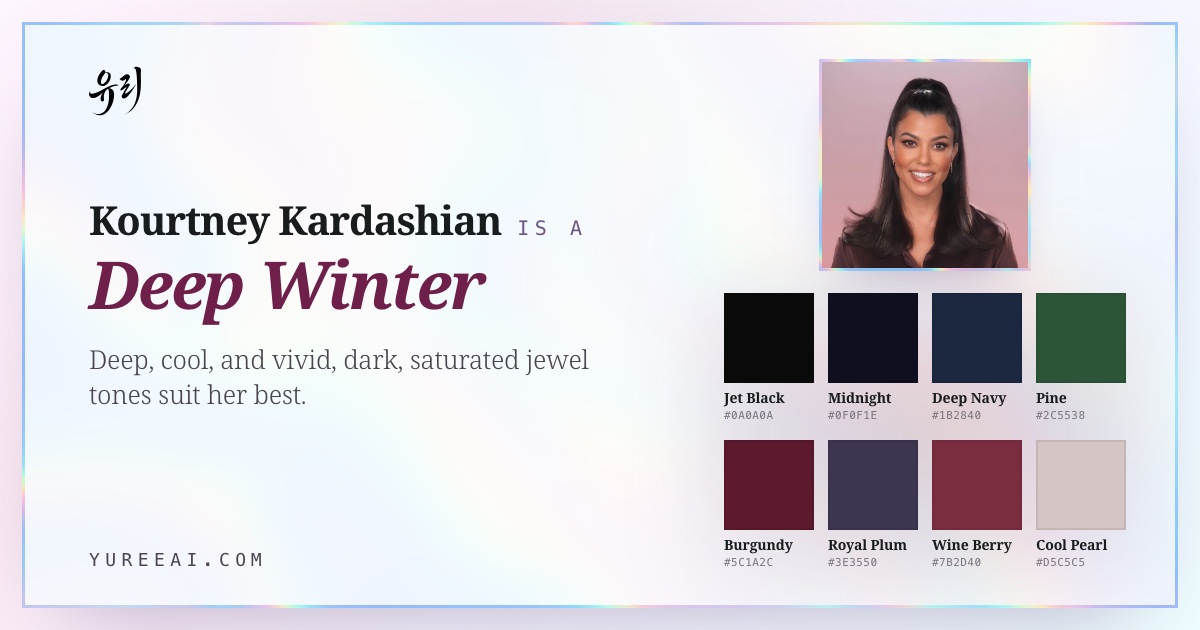 Kourtney Kardashian is a Deep Winter, with her best colors