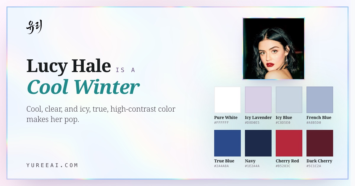 Lucy Hale is a Cool Winter, with her best colors