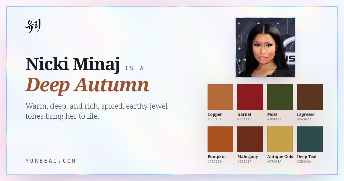Nicki Minaj is a Deep Autumn, with her best colors