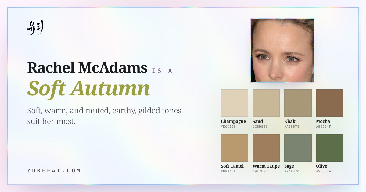 Rachel McAdams is a Soft Autumn, with her best colors