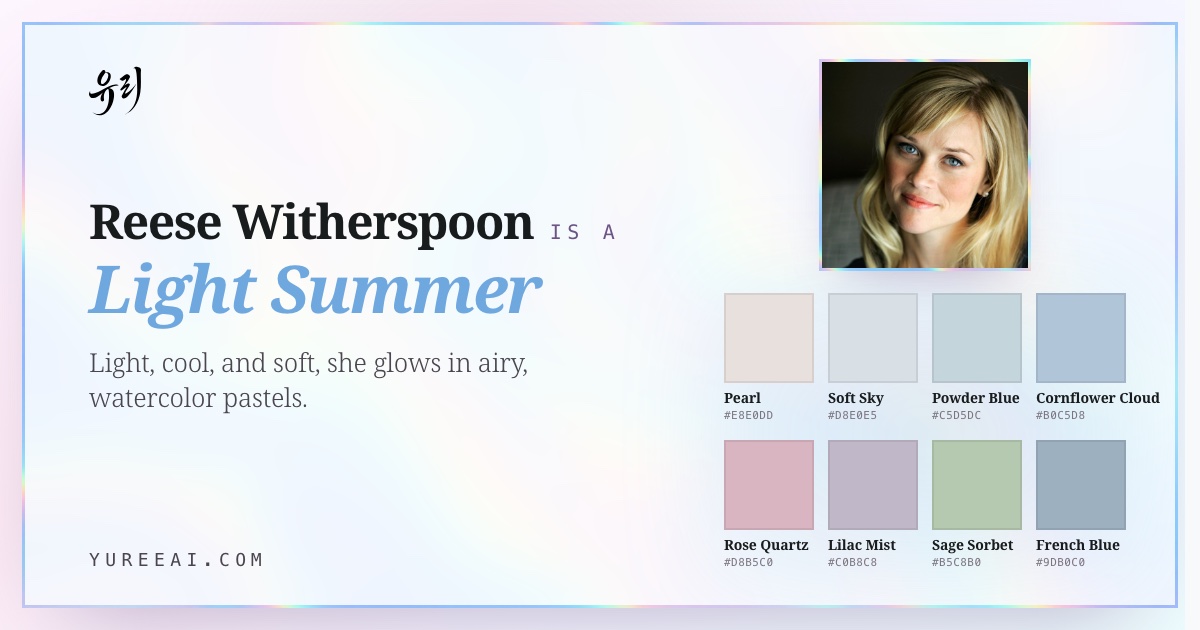 Reese Witherspoon is a Light Summer, with her best colors