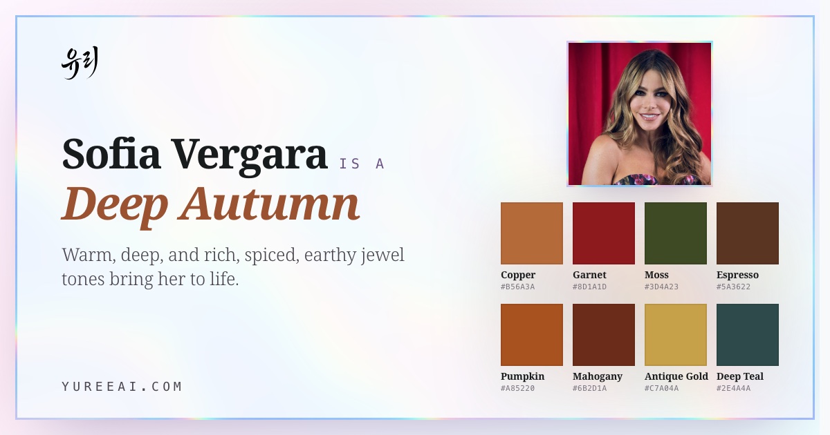 Sofia Vergara is a Deep Autumn, with her best colors
