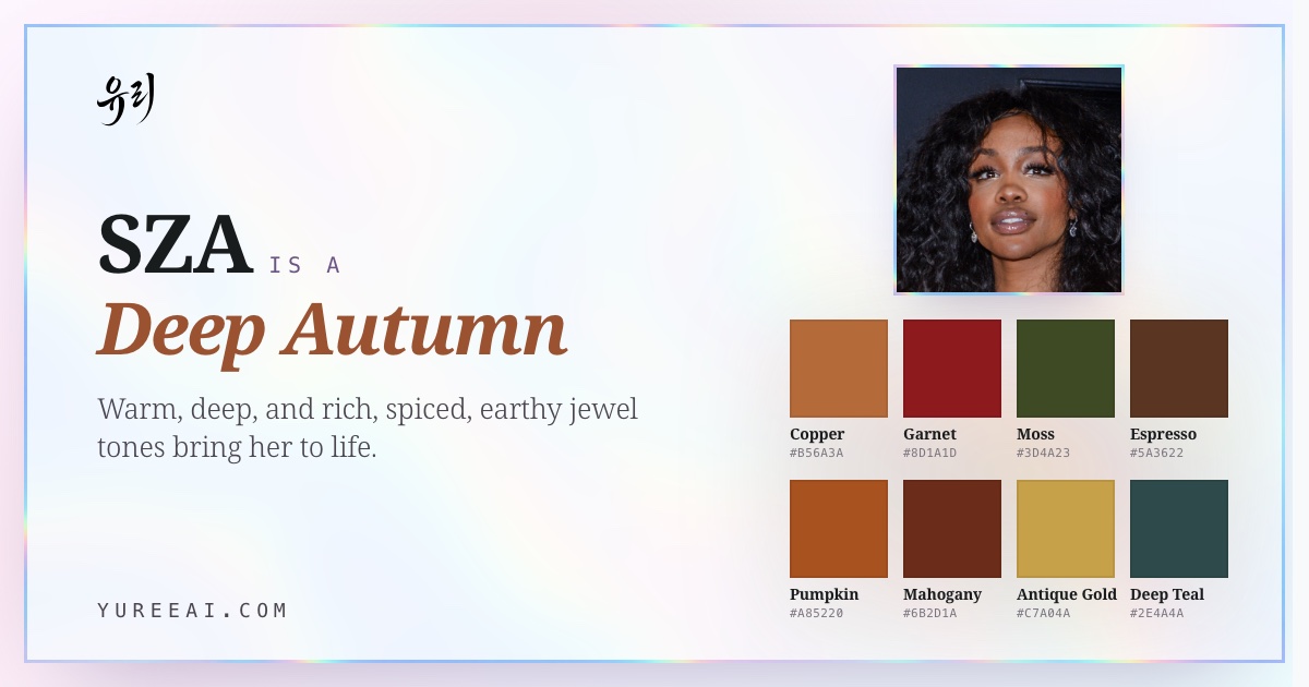 SZA is a Deep Autumn, with her best colors