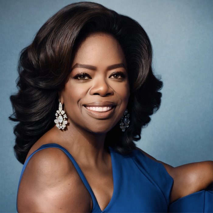 Oprah Winfrey in Baby Blue