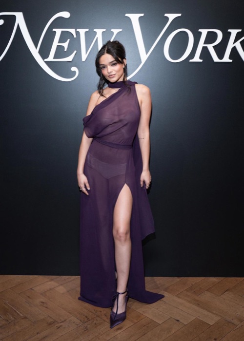 Rachel Zegler wearing Royal Purple