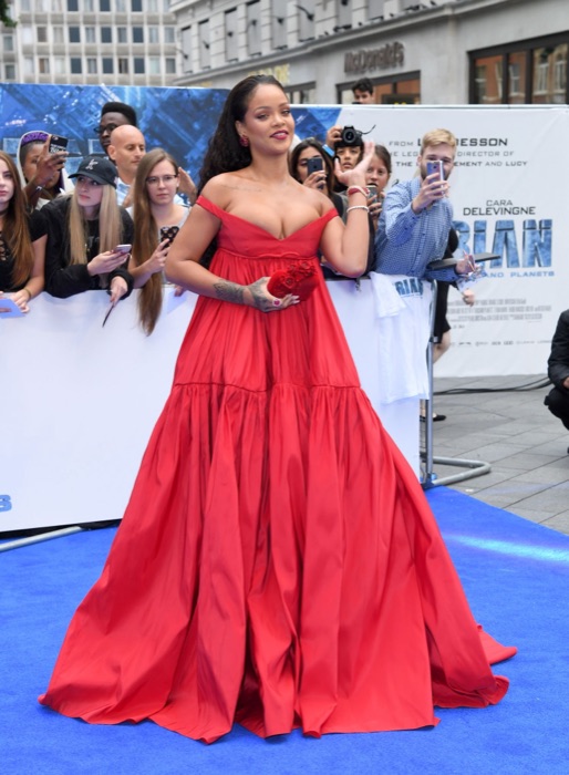 Rihanna wearing Wine